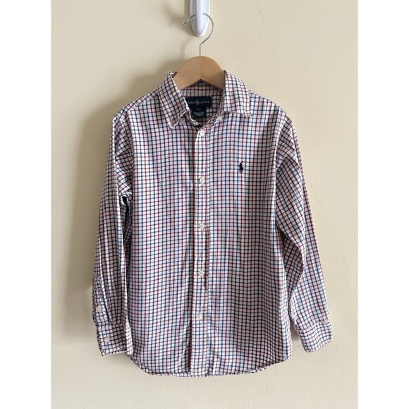 RALPH LAUREN  Boys Size 7 Multicolor Plaid Button Up Dress Shirt Long Sleeve‎ - Picture 1 of 3